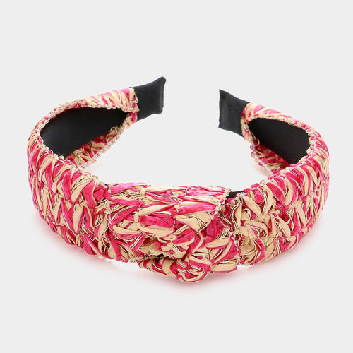 Pink Gold Rattan Knot Headband