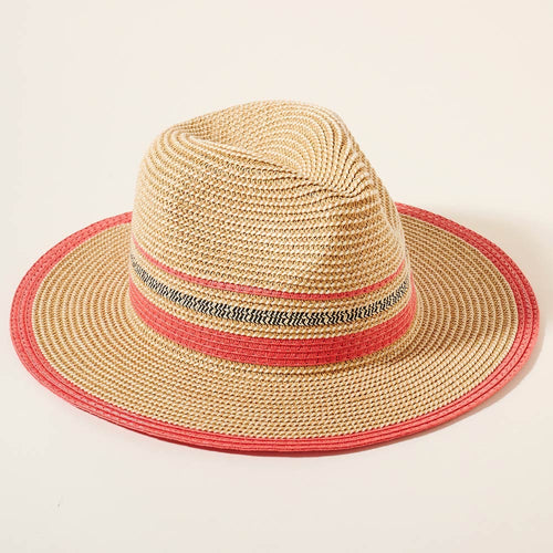 Coral Striped Hat