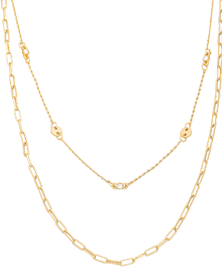 Gold Layered Paperclip Coin Necklace