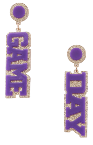 Purple & Gold Game Day Earrings