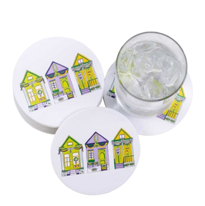 Parade Houses Paper Coasters