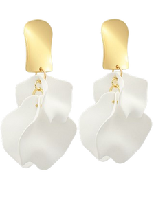 White Petal Cluster Post Earrings