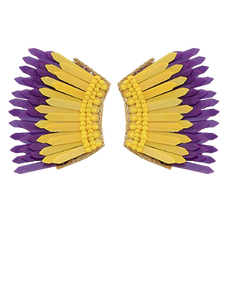 Purple & Yellow Sequin Wing Earrings
