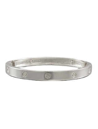 Silver Circle Engraved Bracelet