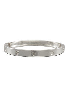 Silver Circle Engraved Bracelet
