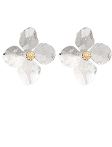 Silver Flower Post Earrings