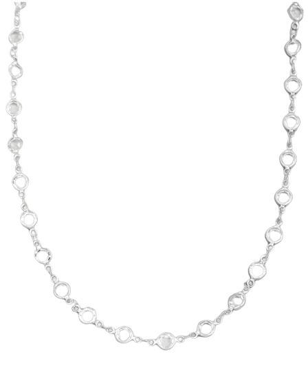 Silver Rhinestone Disc Necklace