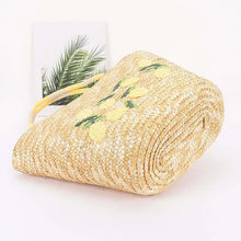 Lemon Straw Tote Bag