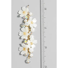 Pearlized Flower Dangle Earrings