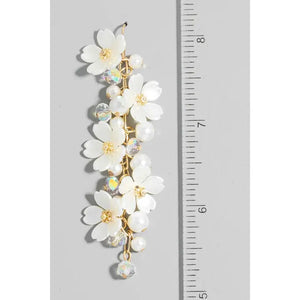 Pearlized Flower Dangle Earrings
