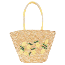 Lemon Straw Tote Bag