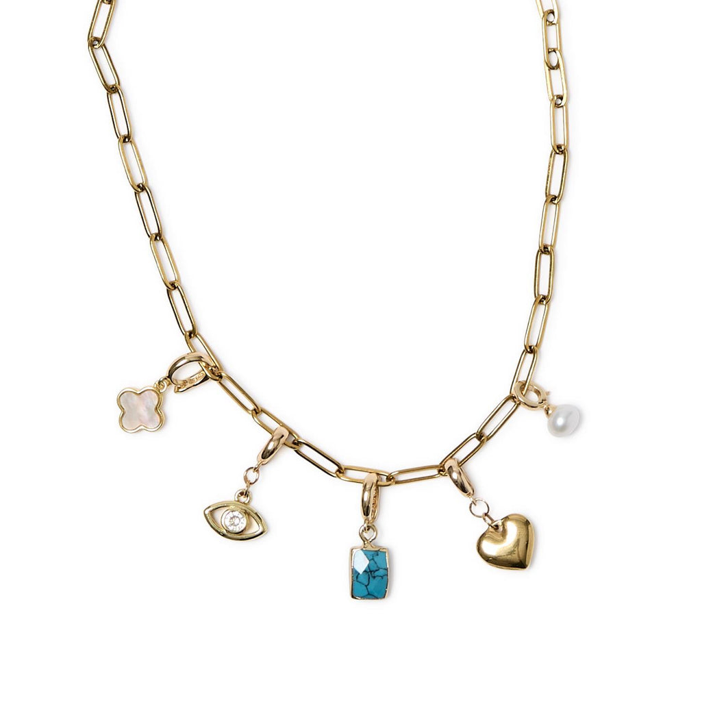 Love and Pearls Charm Necklace