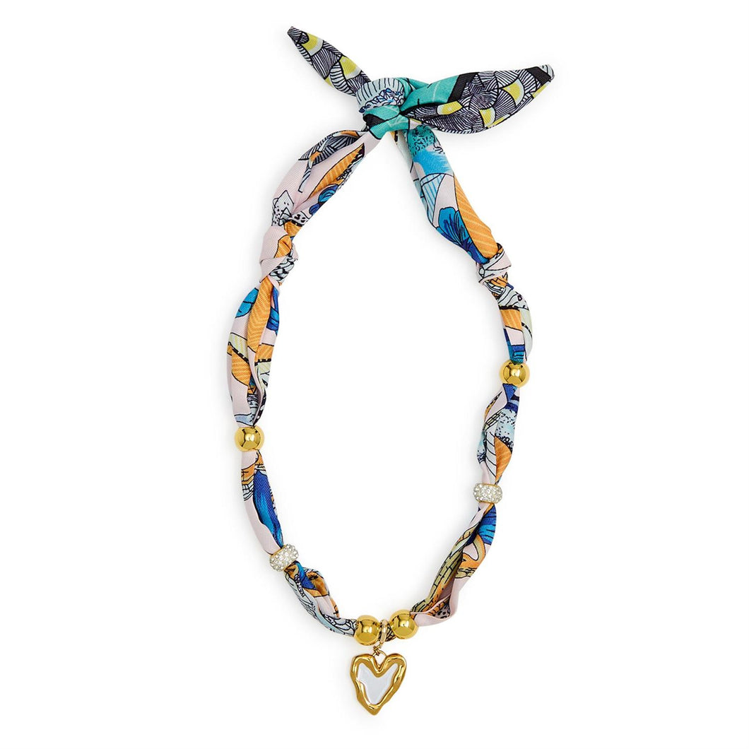 Teal Scarf Necklace