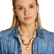 Teal Scarf Necklace