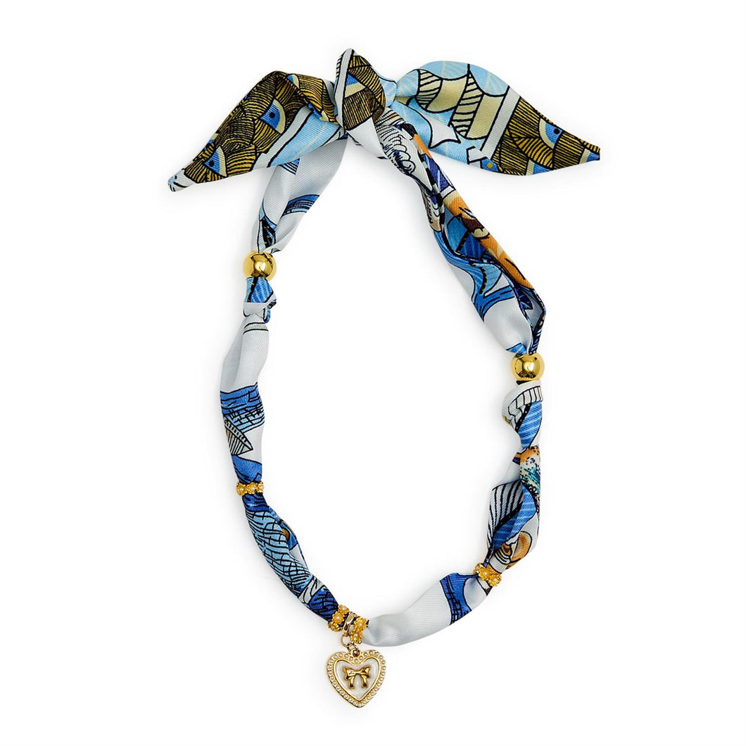 Blue Scarf Necklace