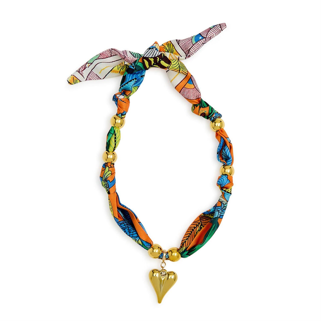 Orange Scarf Necklace