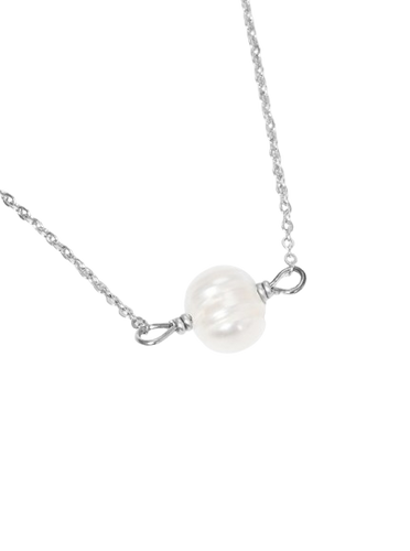 Silver Single Pearl Necklace