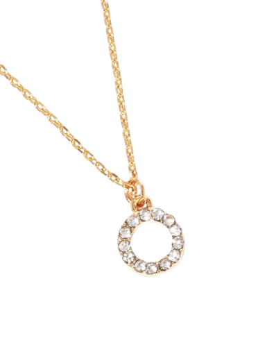 Gold Pave Circle Necklace