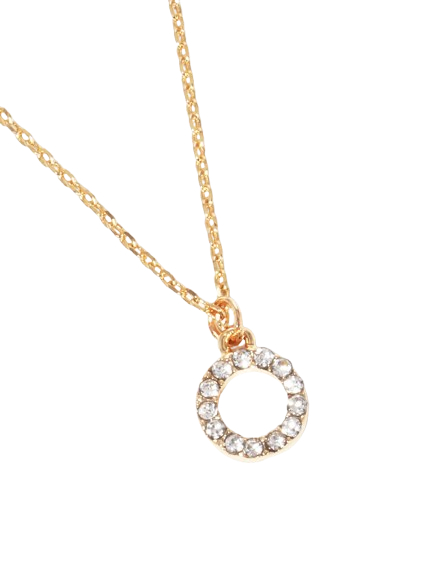 Gold Pave Circle Necklace