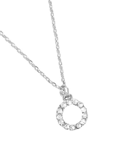 Silver Pave Circle Necklace