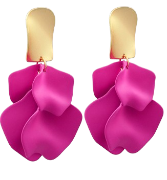 Pink Petal Cluster Post Earrings