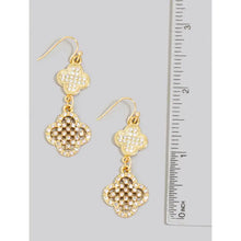 Silver Pave Two Clover Earring