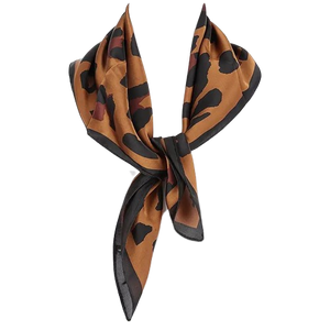 Brown Cheetah Square Scarf