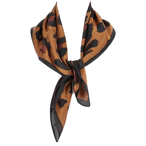 Brown Cheetah Square Scarf