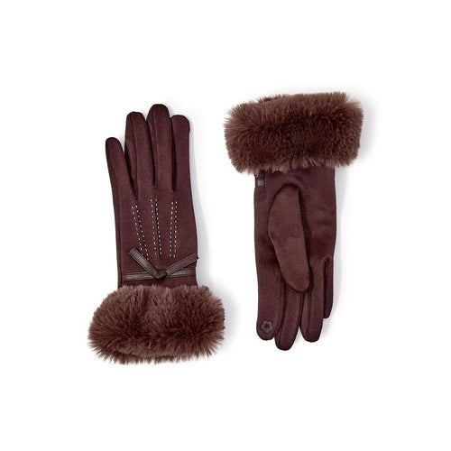 Brown Cashmere Feel Gloves