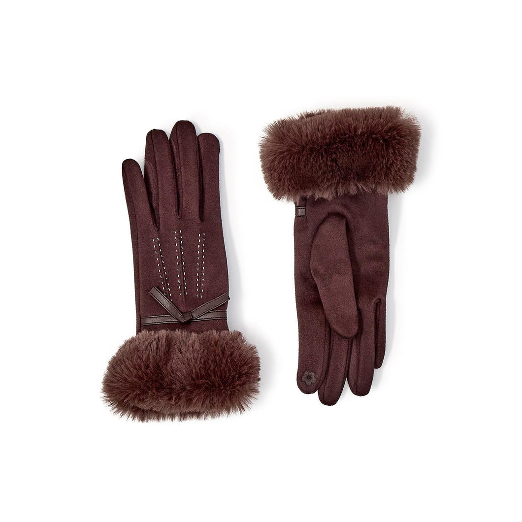 Brown Cashmere Feel Gloves