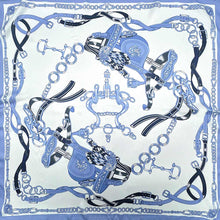 Blue Equestrian Square Scarf