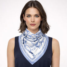 Blue Equestrian Square Scarf