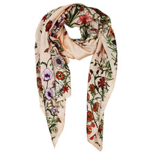Pink Floral Silky Scarf