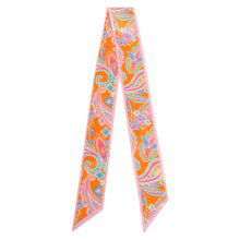 Orange and Pink Paisley Twilly Scarf
