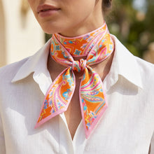 Orange and Pink Paisley Twilly Scarf