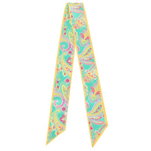 Green and Yellow Paisley Twilly Scarf