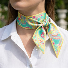 Green and Yellow Paisley Twilly Scarf