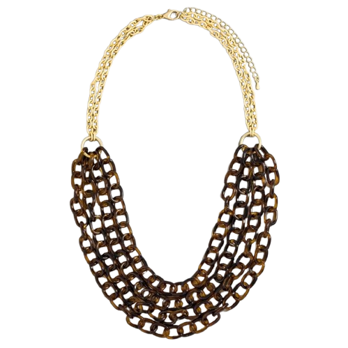 Tortoise Layered Link Necklace