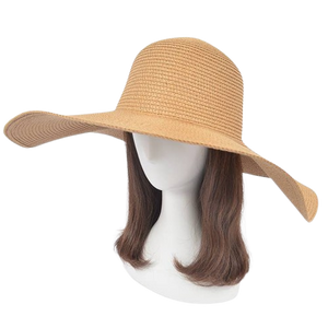 Beige Wide Brim Floppy Hat