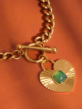 18k Green Kat Heart Necklace
