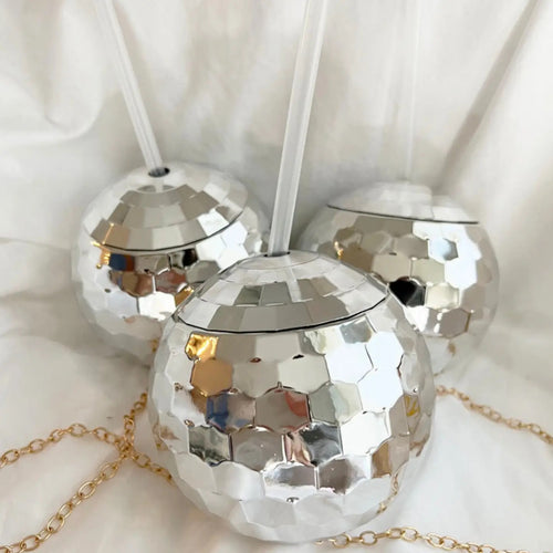 Disco Ball Cup with Straw