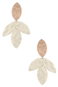 White Three Petal Earrings