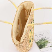 Lemon Straw Tote Bag