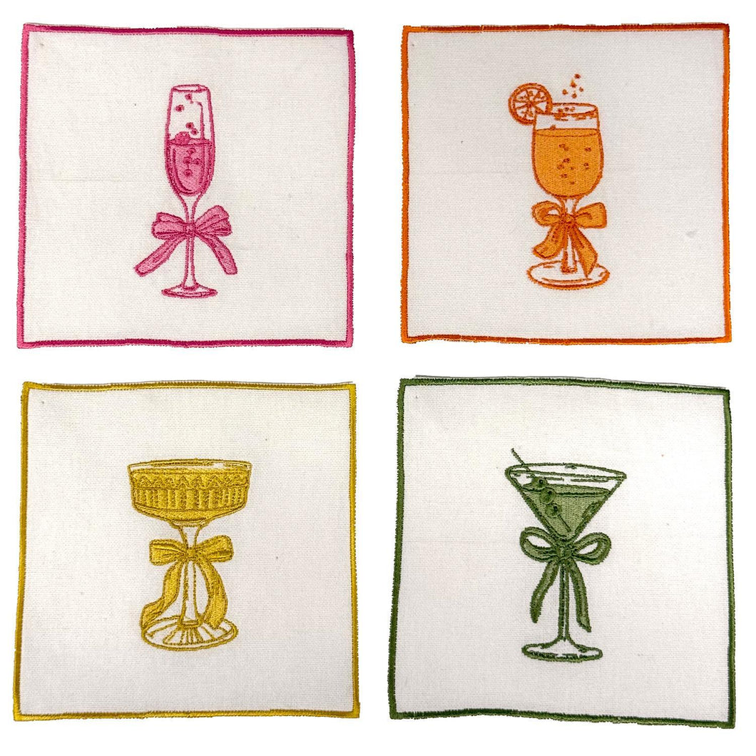 Set of 4 Cloth Cocktail Napkins