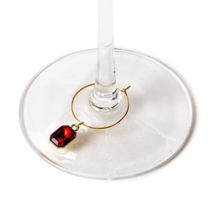 Set of 6 Gem Wine Charms