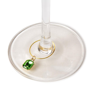 Set of 6 Gem Wine Charms