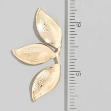 Gold Three Leaf Earrings