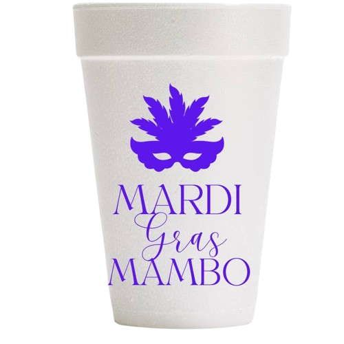 Mardi Gras Mambo Styro Cups