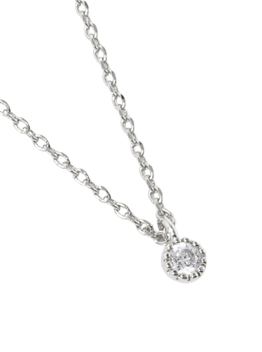 18K White Gold Dipped Dainty CZ Necklace