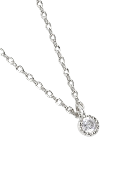 18K White Gold Dipped Dainty CZ Necklace